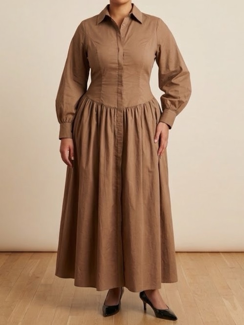 BEAUTIFUL Elegant Chicways Brown Long Dress